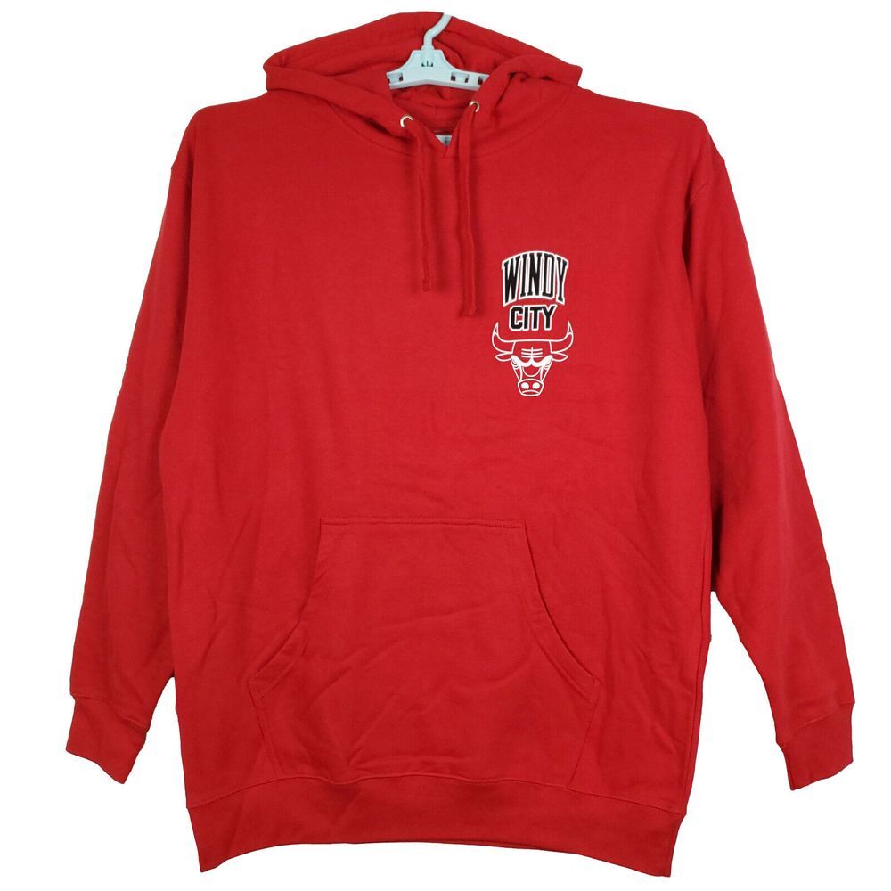 Chicago Bulls Mitchell & Ness NBA XL XLarge Hoodie Windy City World Tour Red NWT